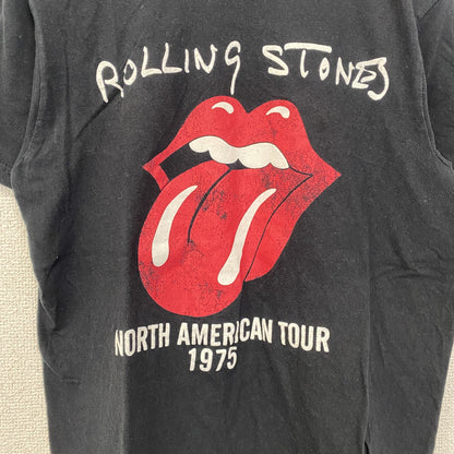 古着 used　THE ROLLING STONES　半袖バンドプリントTシャツ　クルーネック　レトロ　黒　ブラック　Sサイズ