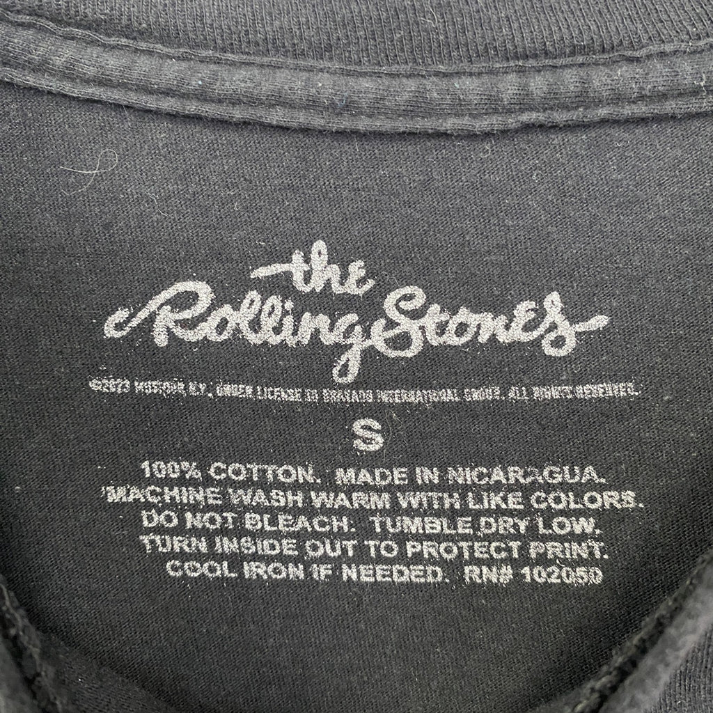 古着 used　THE ROLLING STONES　半袖バンドプリントTシャツ　クルーネック　レトロ　黒　ブラック　Sサイズ