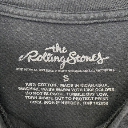古着 used　THE ROLLING STONES　半袖バンドプリントTシャツ　クルーネック　レトロ　黒　ブラック　Sサイズ