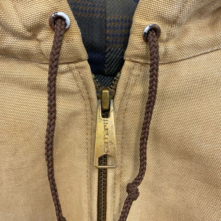 Carhartt　カーハート　アクティブジャケット　ダックジャケット　チェック柄ネル生地ライナー　キャメル