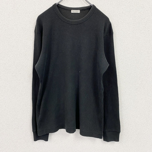 BEAUTY&YOUTH　長袖Tシャツ/サーマルロンT　ワッフル　黒　ブラック　XLサイズ