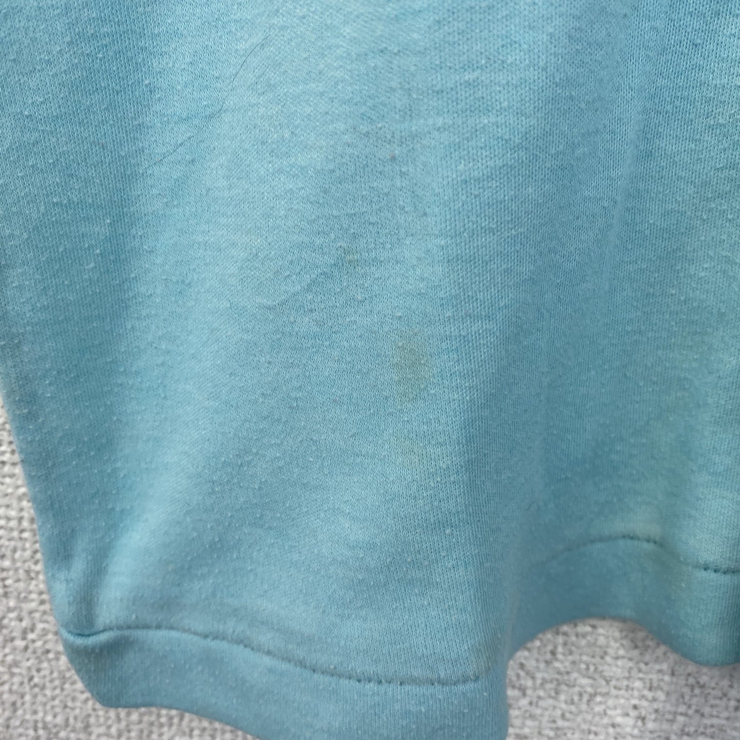 古着 used　半袖プリントTシャツ　90s　シングルステッチ　ヴィンテージ　クルーネック　レトロ　ライトブルー　水色　Lサイズ