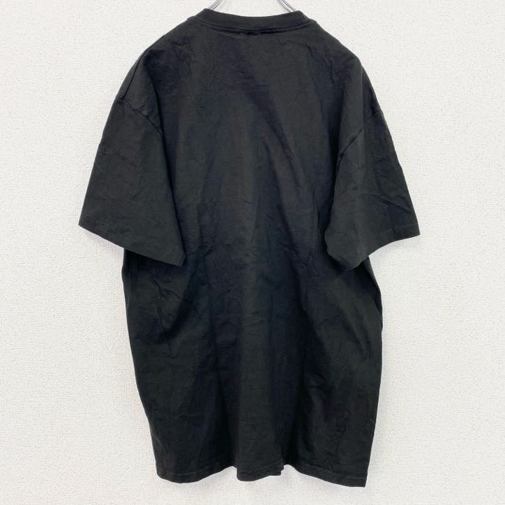 古着 used　Hanes　ヘインズ　半袖プリントTシャツ　シングルステッチ　アルファベット　クルーネック　ブラック