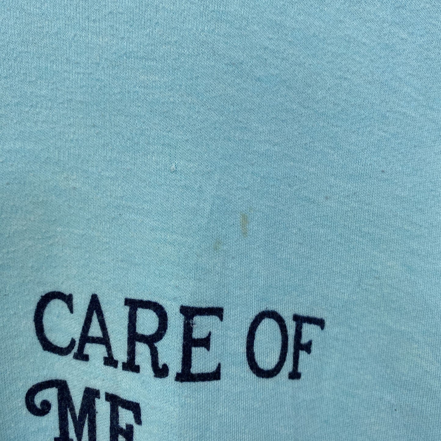 古着 used　半袖プリントTシャツ　90s　シングルステッチ　ヴィンテージ　クルーネック　レトロ　ライトブルー　水色　Lサイズ