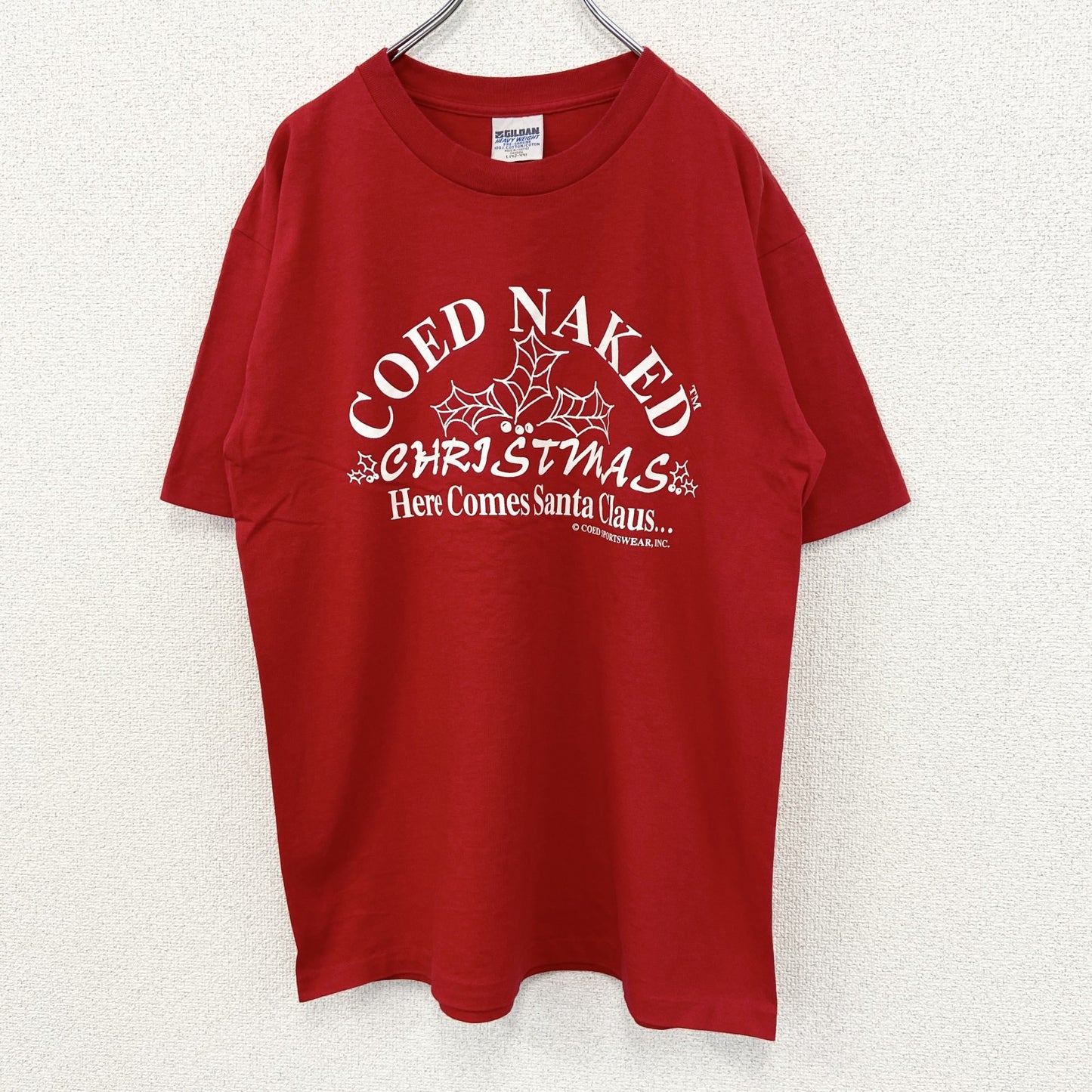 古着 used　GILDAN ギルダン　半袖プリントTシャツ　90s　赤　レッド　シングルステッチ　クルーネック　Lサイズ