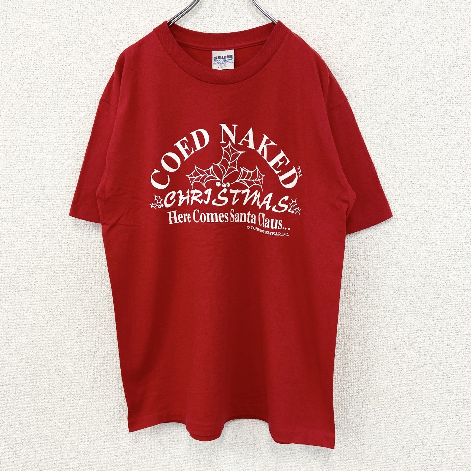 古着 used　GILDAN ギルダン　半袖プリントTシャツ　90s　赤　レッド　シングルステッチ　クルーネック　Lサイズ