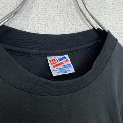 古着 used　Hanes　ヘインズ　半袖プリントTシャツ　シングルステッチ　肩パッド　フルーツ　ブラック　XLサイズ
