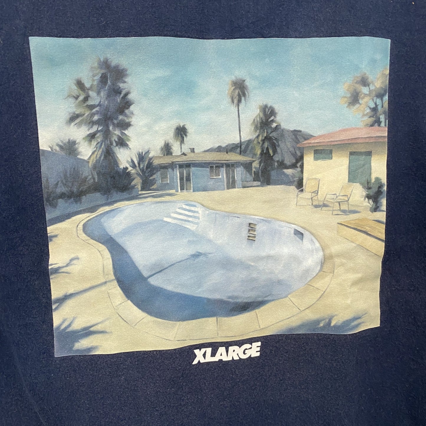 XLARGE　エクストララージ　半袖プリントTシャツ　紺　ネイビー　Lサイズ