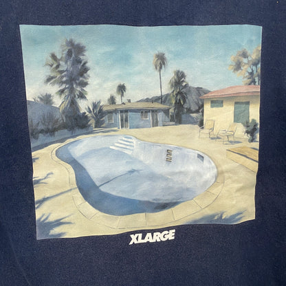 XLARGE　エクストララージ　半袖プリントTシャツ　紺　ネイビー　Lサイズ