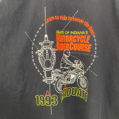 古着 used　半袖プリントTシャツ　90s　シングルステッチ　ヴィンテージ　クルーネック　レトロ　黒　ブラック　XLサイズ