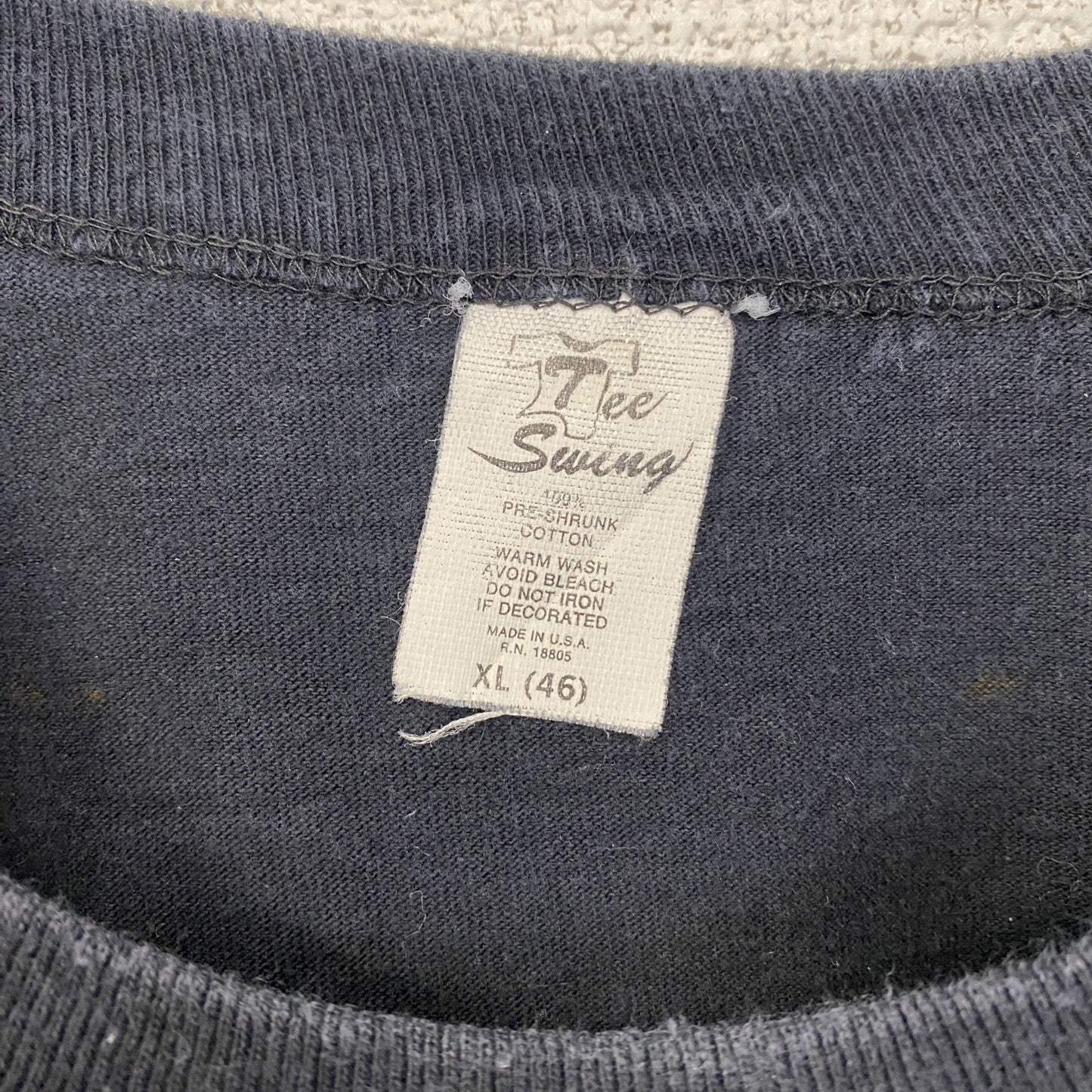 古着 used　半袖プリントTシャツ　90s　シングルステッチ　ヴィンテージ　クルーネック　レトロ　黒　ブラック　XLサイズ