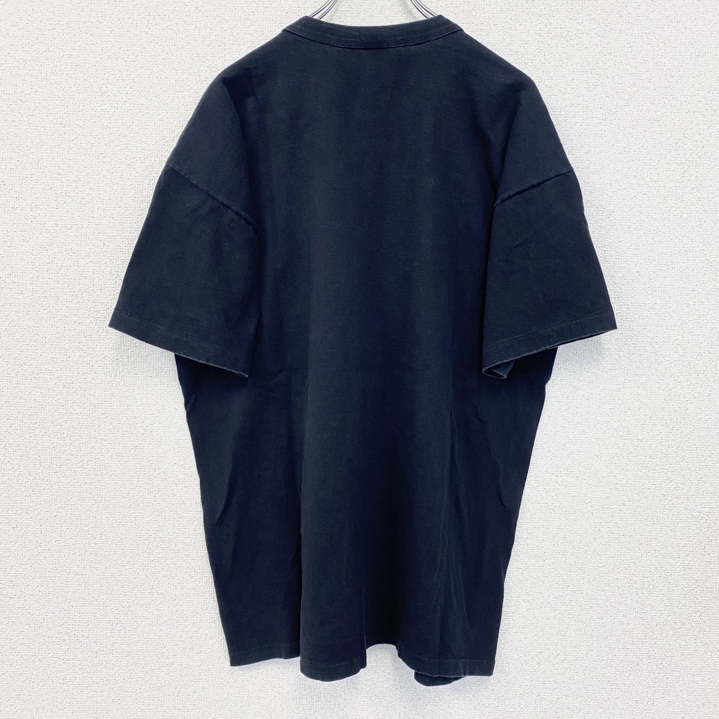 古着 used　半袖プリントTシャツ　90s　シングルステッチ　ヴィンテージ　クルーネック　レトロ　黒　ブラック　XLサイズ