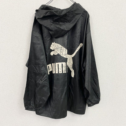 ～90s　PUMA　プーマ　ヒットユニオン　プルオーバージャケット　デカロゴ　ヴィンテージ　黒　ブラック