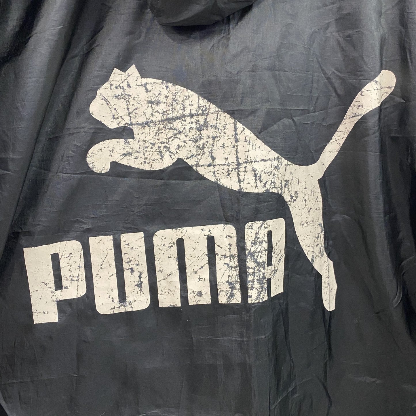 ～90s　PUMA　プーマ　ヒットユニオン　プルオーバージャケット　デカロゴ　ヴィンテージ　黒　ブラック