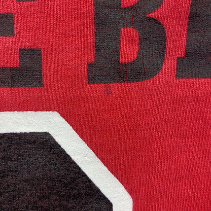 古着 used　COTTON DELUXE　半袖プリントTシャツ　US製　90s　赤　シングルステッチ　クルーネック　2XLサイズ