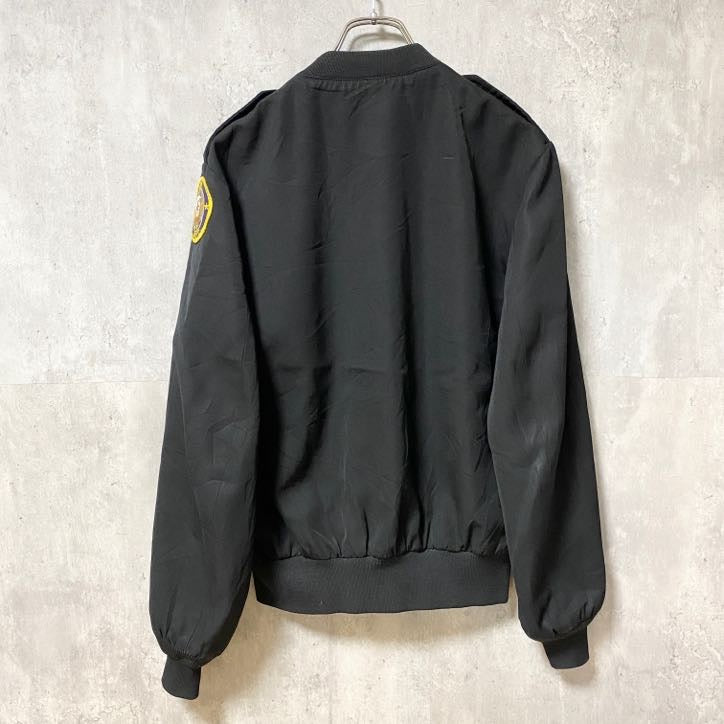 古着 used　PATRIOT　パトリオット　長袖ミリタリージャケット　ブルゾン　ワンポイントワッペン　黒　ブラック　秋冬服