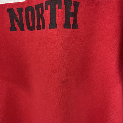 古着 used　COTTON DELUXE　半袖プリントTシャツ　US製　90s　赤　シングルステッチ　クルーネック　2XLサイズ