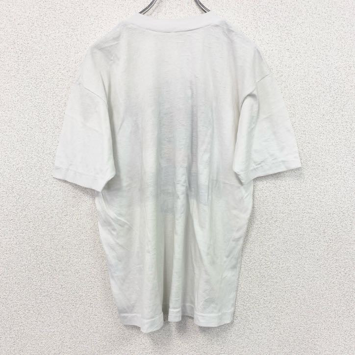 古着 used　半袖プリントTシャツ　90s　シングルステッチ　バード　鳥　南国リゾート　クルーネック　ホワイト　Mサイズ