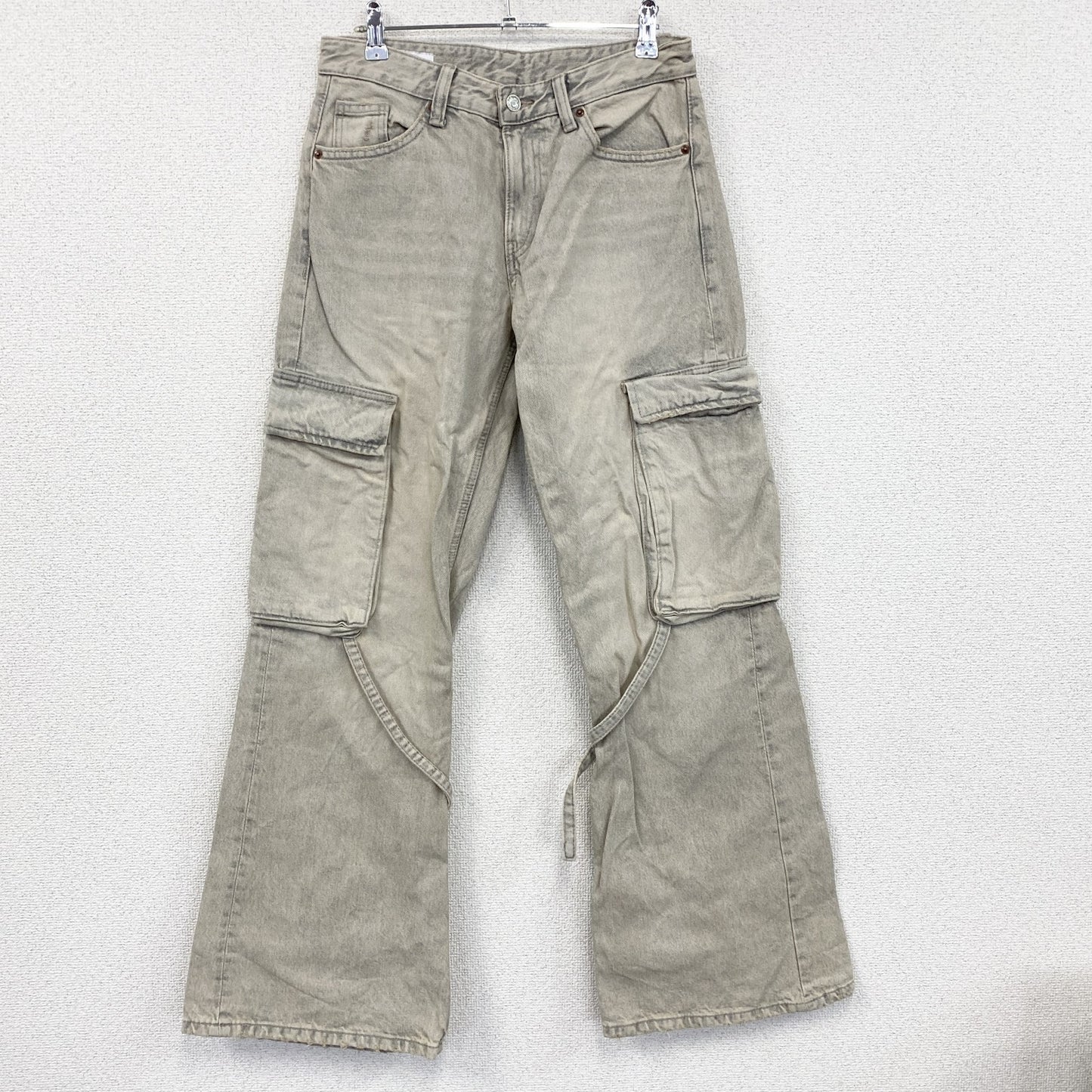 ZARA　ザラ　デニムカーゴパンツ　ヒゲ　縦落ち　フェード　インディゴ　４サイズ