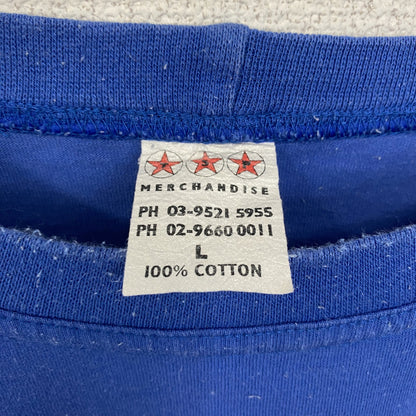 古着 used　半袖プリントTシャツ　90s　シングルステッチ　ヴィンテージ　カニ　クルーネック　レトロ　青　ブルー　Lサイズ