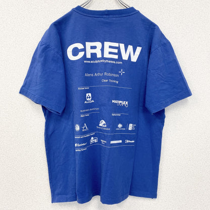 古着 used　半袖プリントTシャツ　90s　シングルステッチ　ヴィンテージ　カニ　クルーネック　レトロ　青　ブルー　Lサイズ