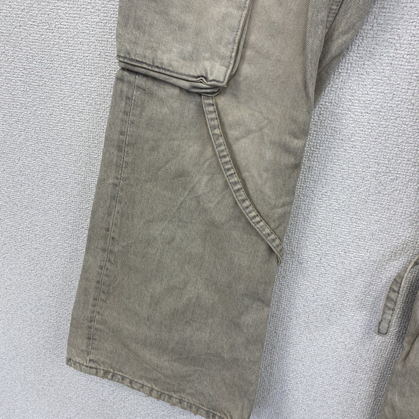 ZARA　ザラ　デニムカーゴパンツ　ヒゲ　縦落ち　フェード　インディゴ　４サイズ