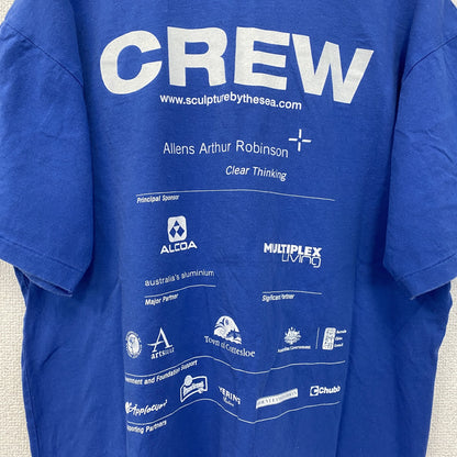 古着 used　半袖プリントTシャツ　90s　シングルステッチ　ヴィンテージ　カニ　クルーネック　レトロ　青　ブルー　Lサイズ