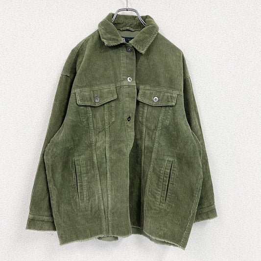 ZARA　ザラ　コーデュロイジャケット　カーキグリーン　XSサイズ