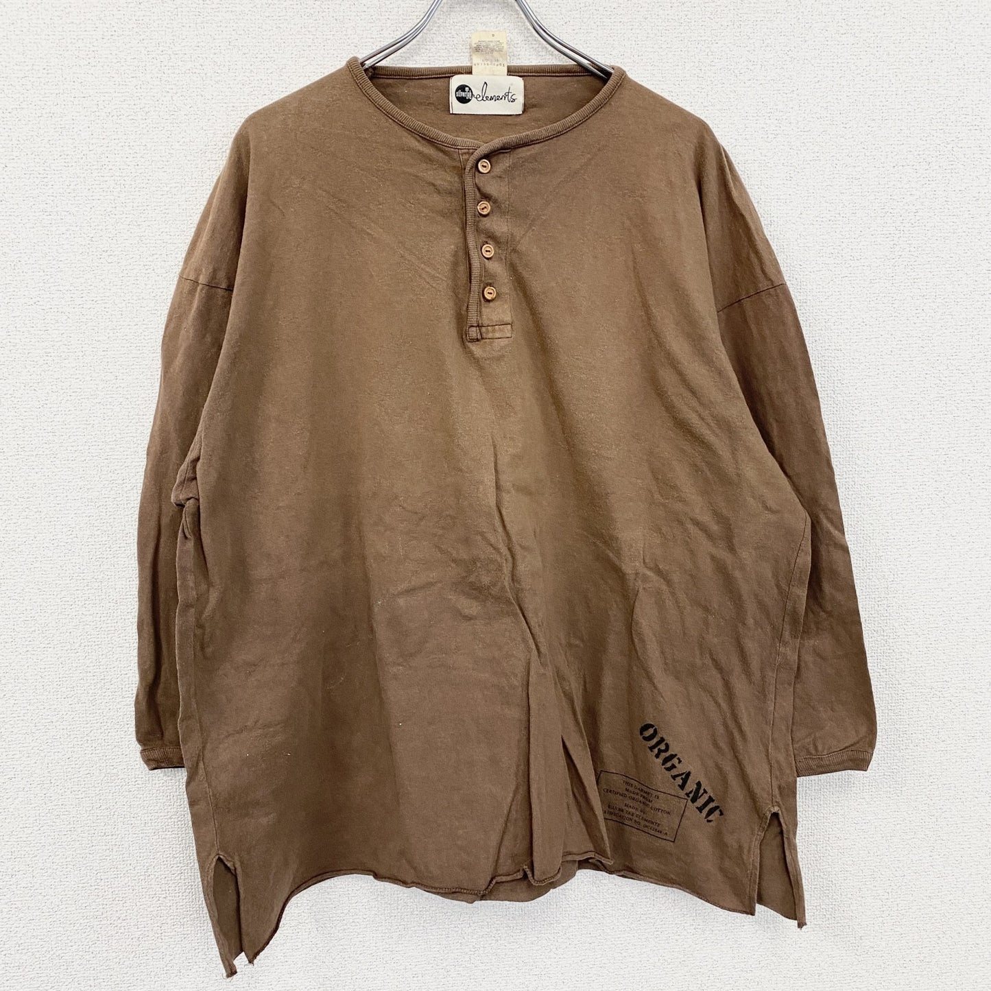 Levi’ｓ　リーバイス　SilverTab　シルバータブ　長袖Tシャツ/ロンT　ヘンリーネック　茶色　ブラウン　XLサイズ