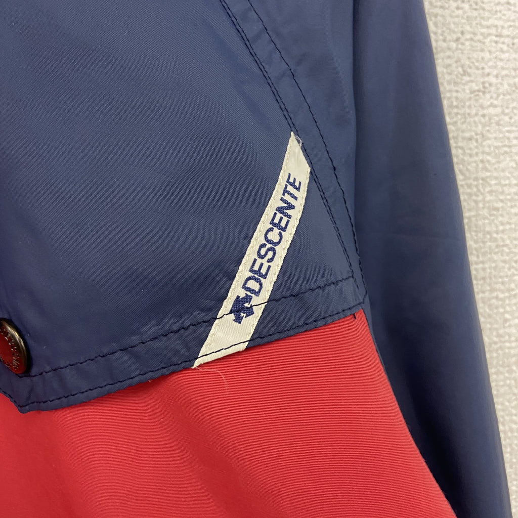 DESCENTE　デサント　ハーフジップナイロンジャケット　赤　レッド　紺　ネイビー