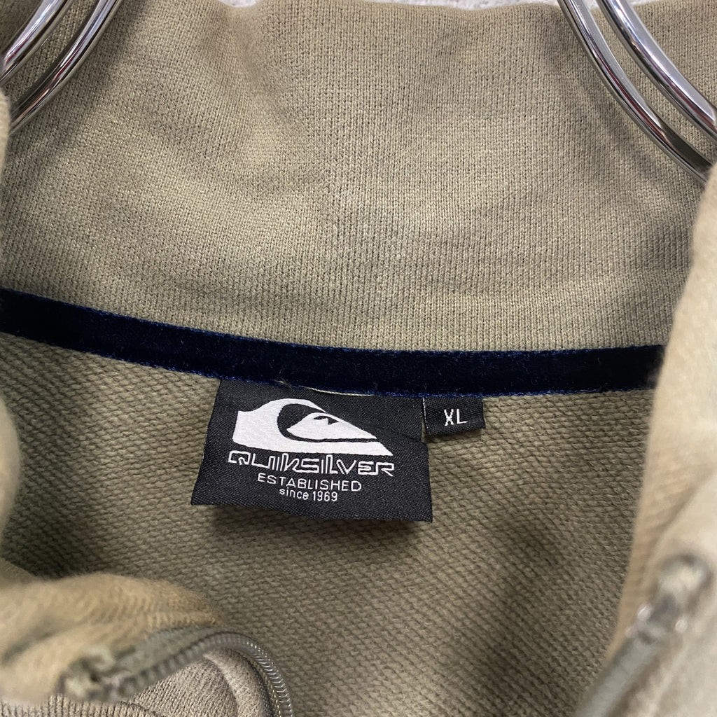Quiksilver　クイックシルバー　フルジップスウェットジャケット　カーキ　XLサイズ