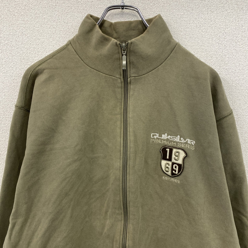 Quiksilver　クイックシルバー　フルジップスウェットジャケット　カーキ　XLサイズ