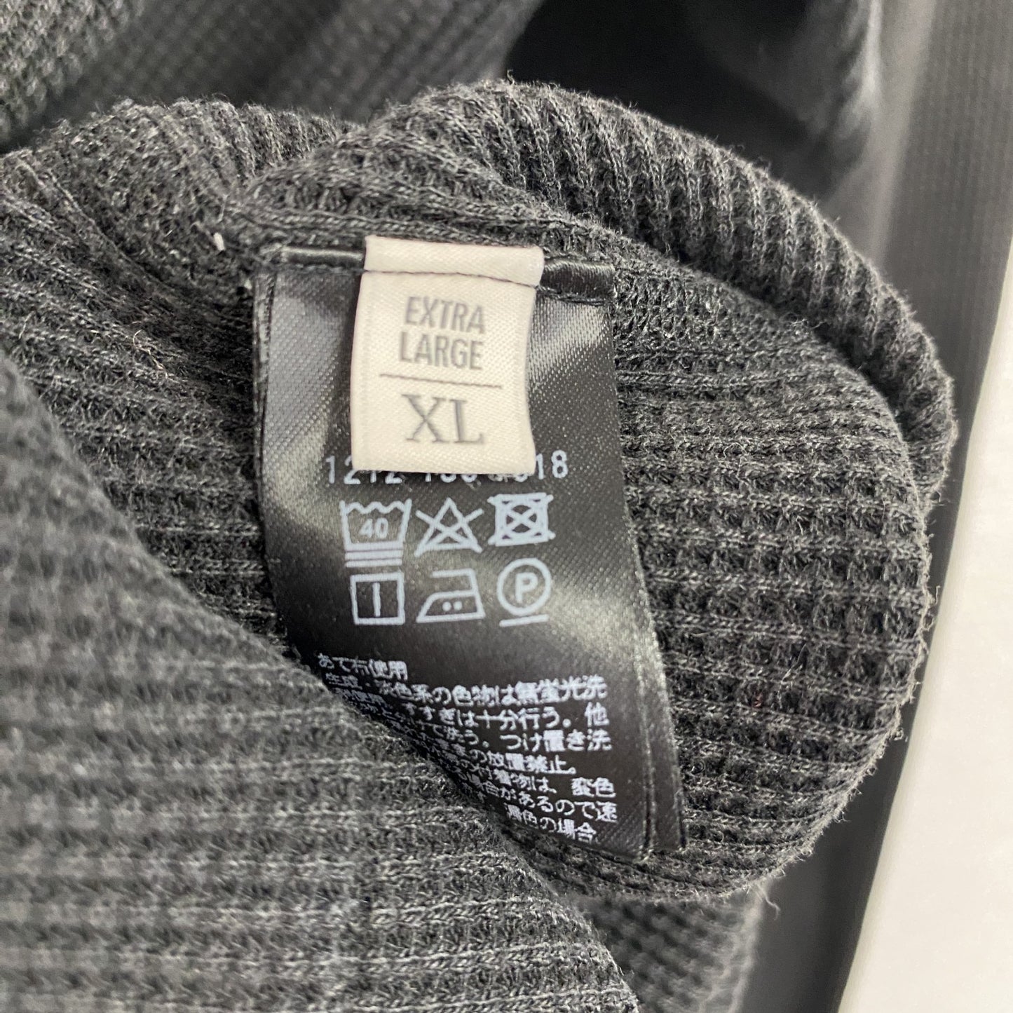 BEAUTY&YOUTH UNITED ARROWS　長袖Tシャツ/サーマルロンT　ワッフル　黒　ブラック　XLサイズ