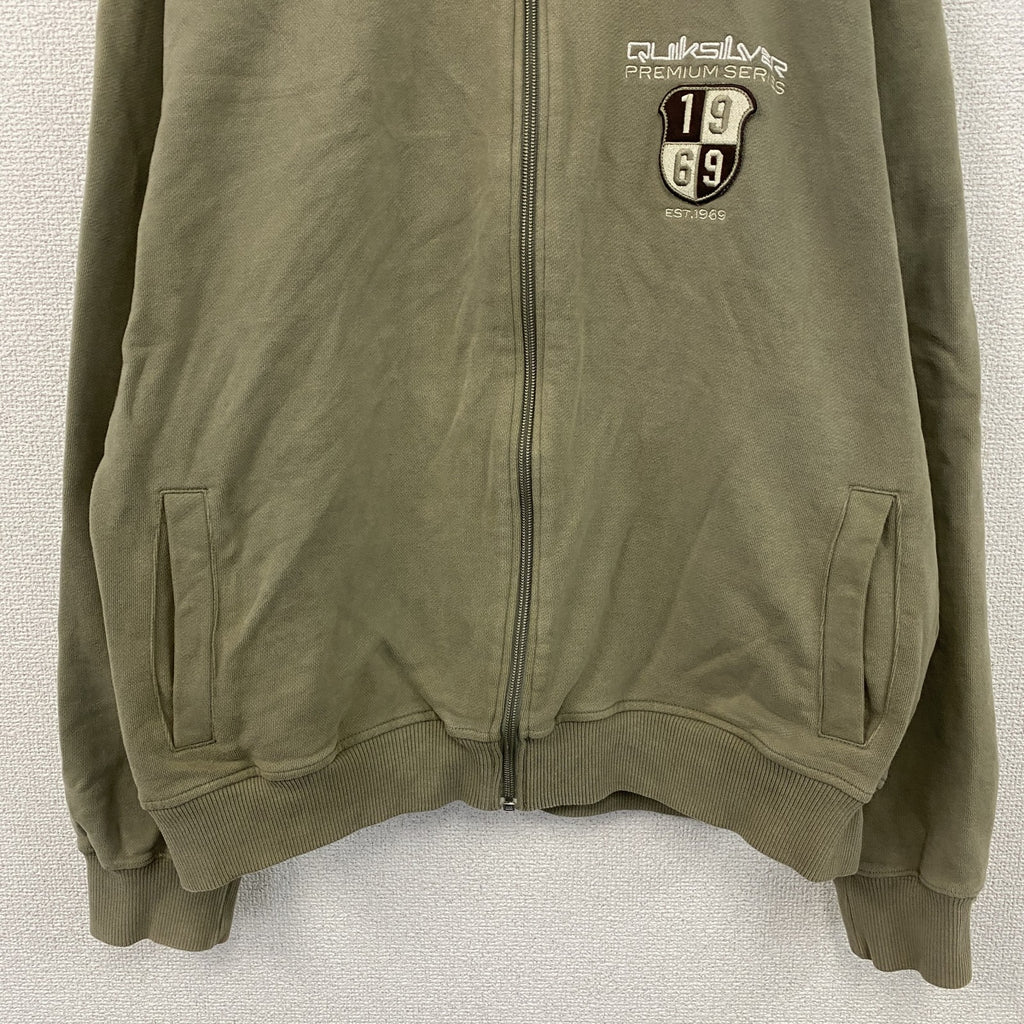 Quiksilver　クイックシルバー　フルジップスウェットジャケット　カーキ　XLサイズ