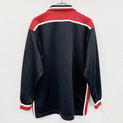 90s　Champion　チャンピオン　ウォームアップシャツ　比翼仕立て　ヴィンテージ　黒　ブラック　Lサイズ