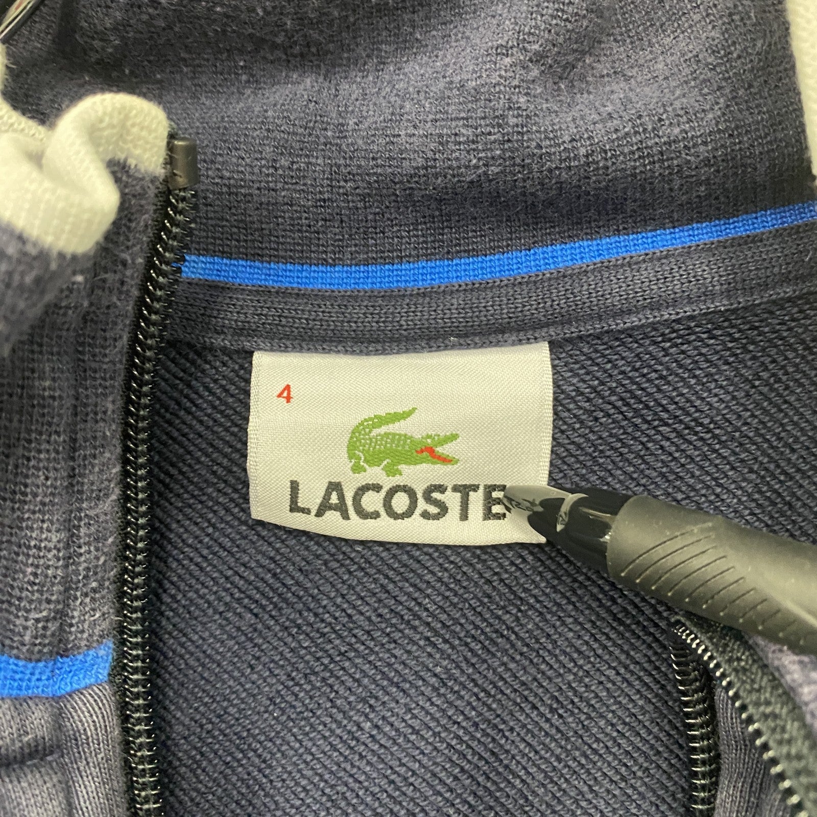 LACOSTE　ラコステ　フルジップスウェットジャケット/トラックジャケット　紺　ネイビー　4サイズ