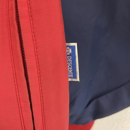 DESCENTE　デサント　ハーフジップナイロンジャケット　赤　レッド　紺　ネイビー