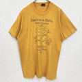 古着 used　90s　半袖プリントTシャツ　レトロデザイン　クルーネック　シングルステッチ　ヴィンテージ　イエロー　Lサイズ