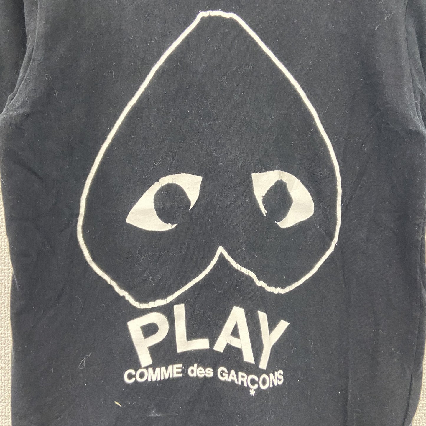 PLAY COMME des GARCONS　プレイコムデギャルソン　半袖プリントTシャツ　シングルステッチ　黒　ブラック　Mサイズ