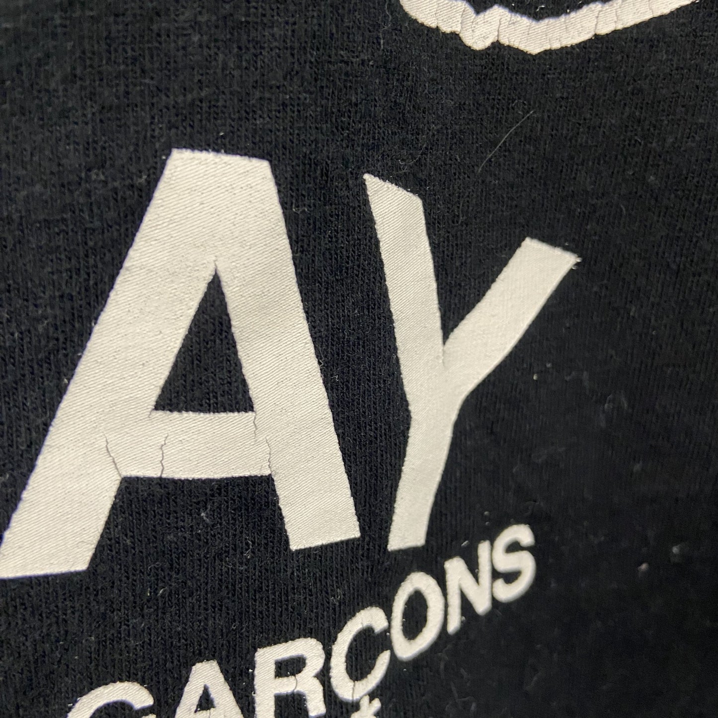 PLAY COMME des GARCONS　プレイコムデギャルソン　半袖プリントTシャツ　シングルステッチ　黒　ブラック　Mサイズ