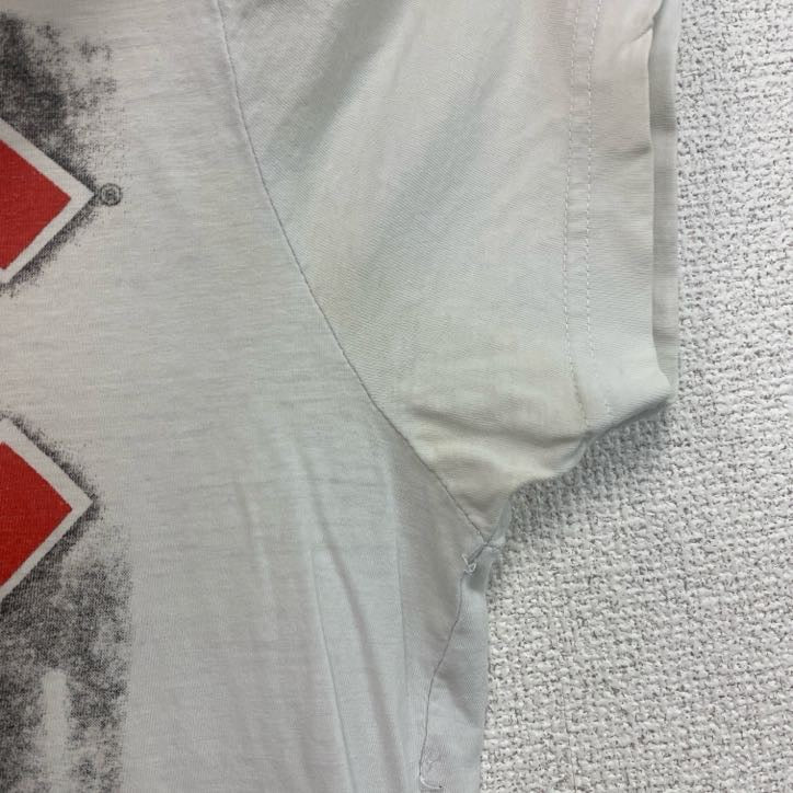 古着 used　AC/DC　半袖バンドプリントTシャツ　レトロデザイン　ミュージシャン　ロック　クルーネック　白　ホワイト　