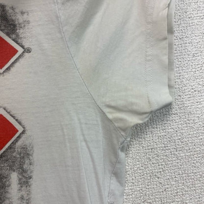 古着 used　AC/DC　半袖バンドプリントTシャツ　レトロデザイン　ミュージシャン　ロック　クルーネック　白　ホワイト　