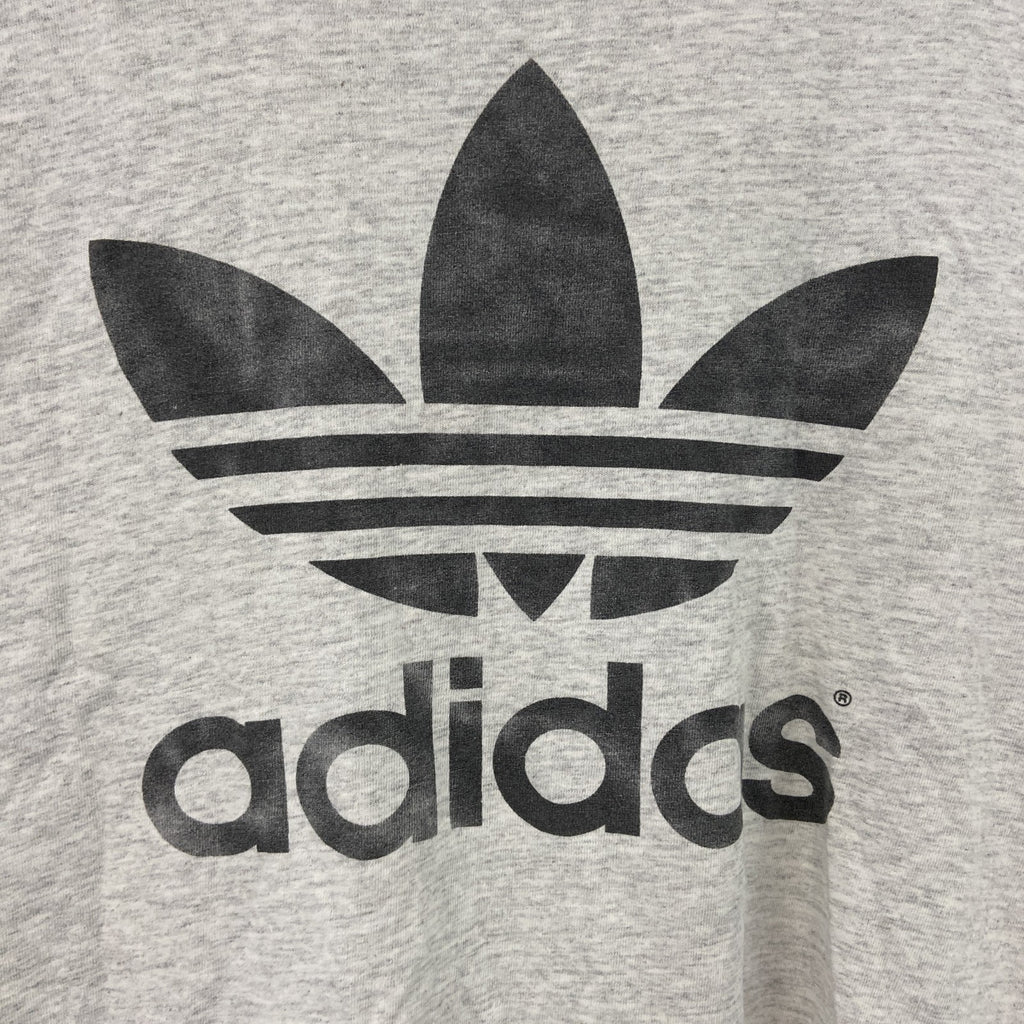 adidas　アディダス　半袖プリントTシャツ　シングルステッチ　霜降りグレー　Mサイズ