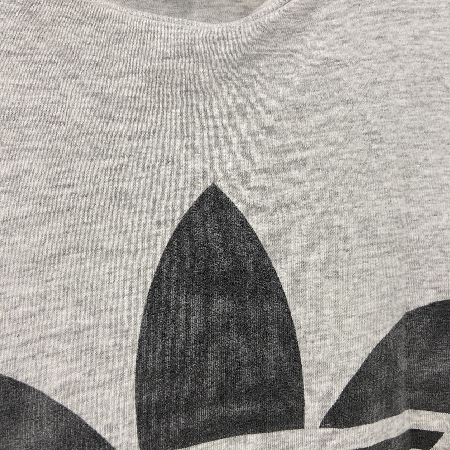 adidas　アディダス　半袖プリントTシャツ　シングルステッチ　霜降りグレー　Mサイズ