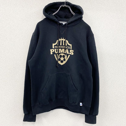 00s　RUSSELL ATHLETIC　スウェットパーカー/フーディー　ヴィンテージ　前V　黒　ブラック　Mサイズ