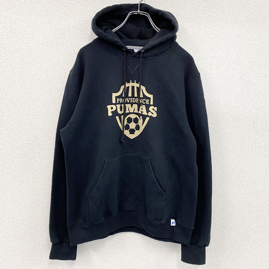 00s　RUSSELL ATHLETIC　スウェットパーカー/フーディー　ヴィンテージ　前V　黒　ブラック　Mサイズ