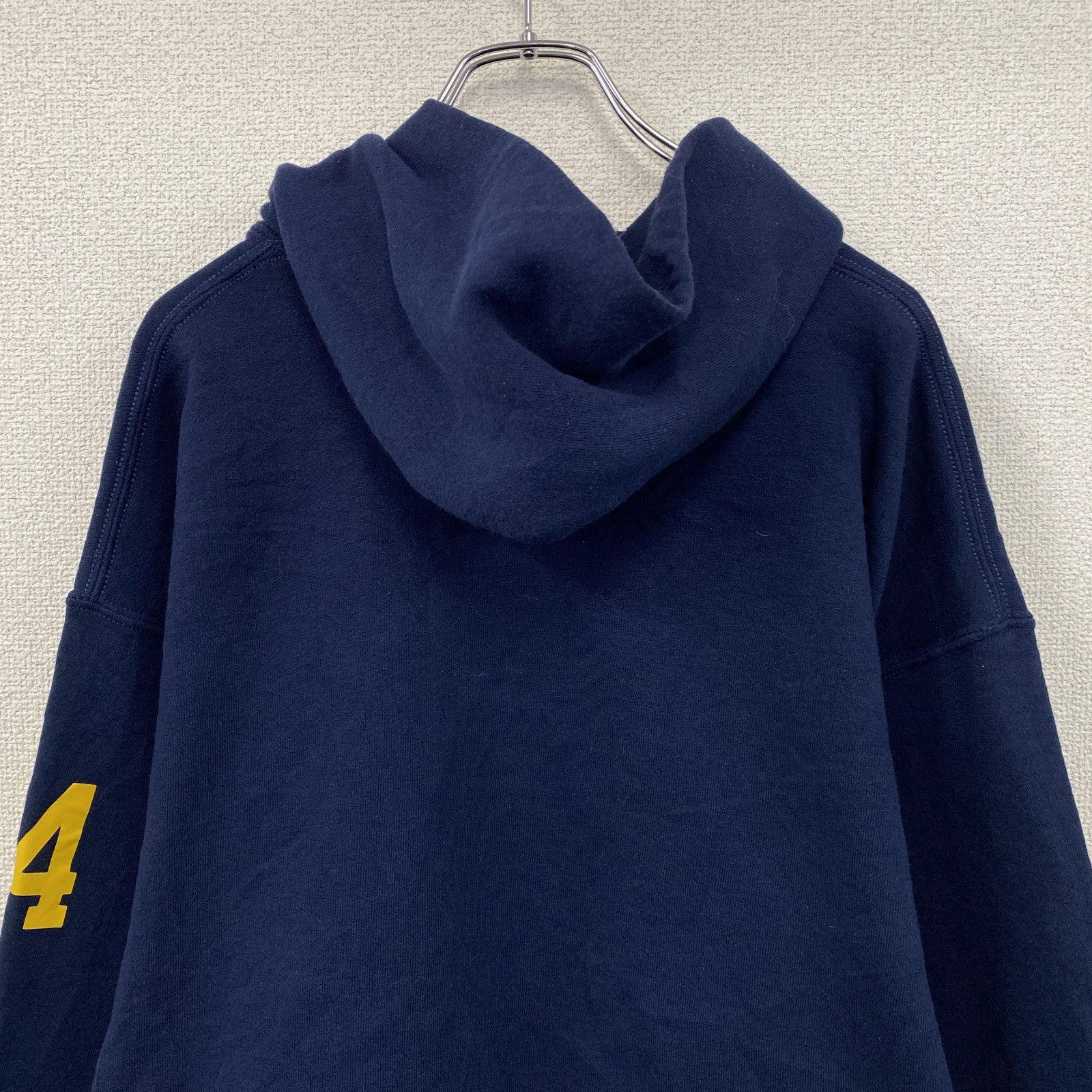 00s　RUSSELL　ラッセル　オックスフォード大学　スウェットパーカー/フーディー　前V　ヴィンテージ　紺　ネイビー　XLサイズ