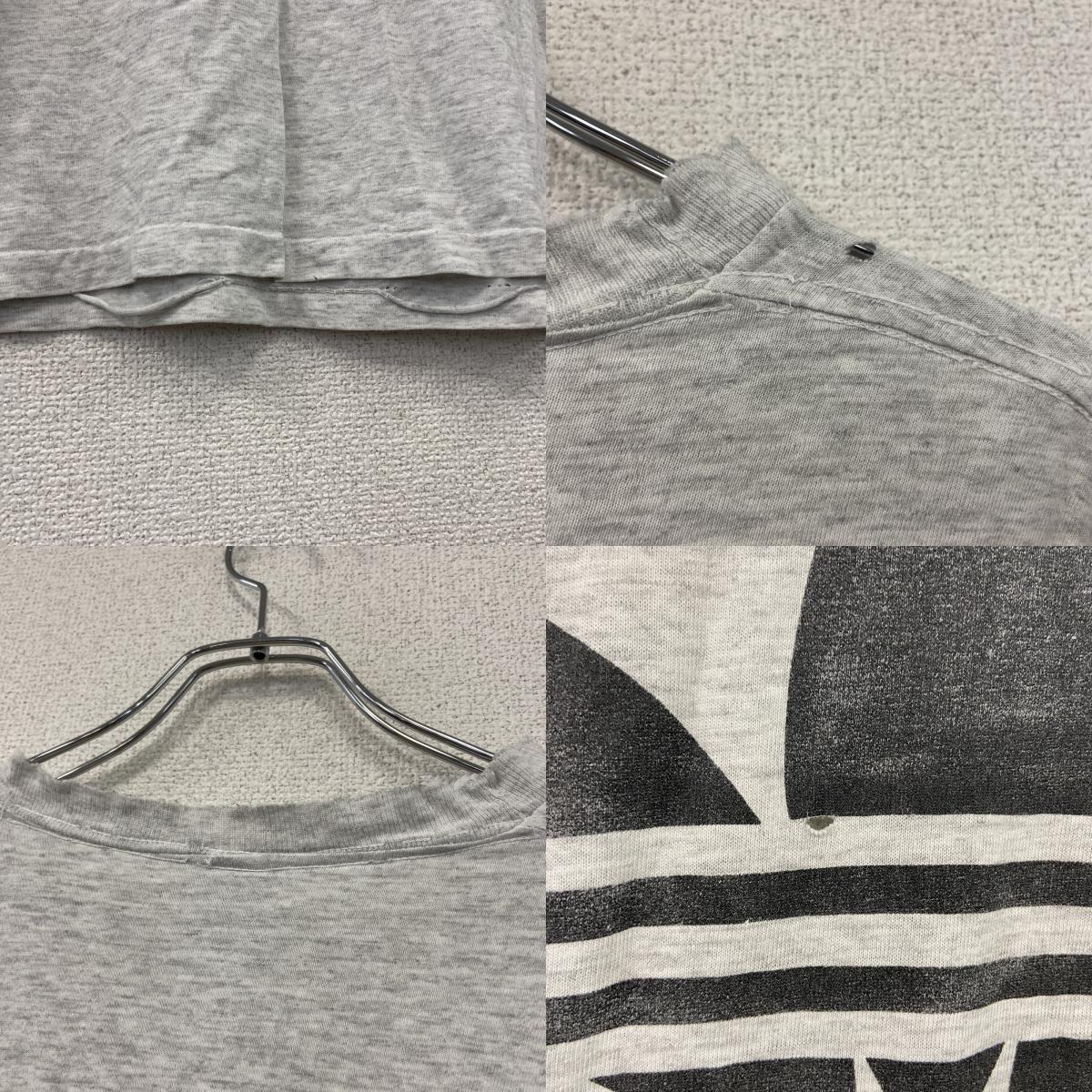 adidas　アディダス　半袖プリントTシャツ　シングルステッチ　霜降りグレー　Mサイズ