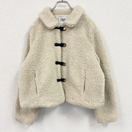 ZARA　ザラ　ボアジャケット　アイボリー　Sサイズ