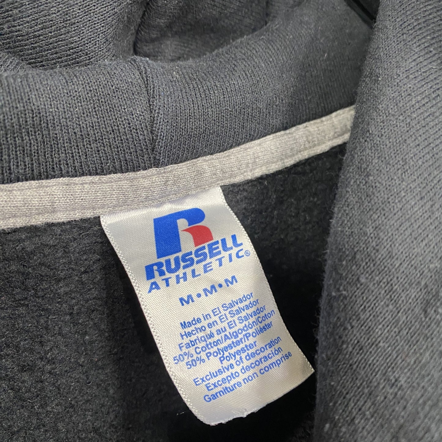 00s　RUSSELL ATHLETIC　スウェットパーカー/フーディー　ヴィンテージ　前V　黒　ブラック　Mサイズ